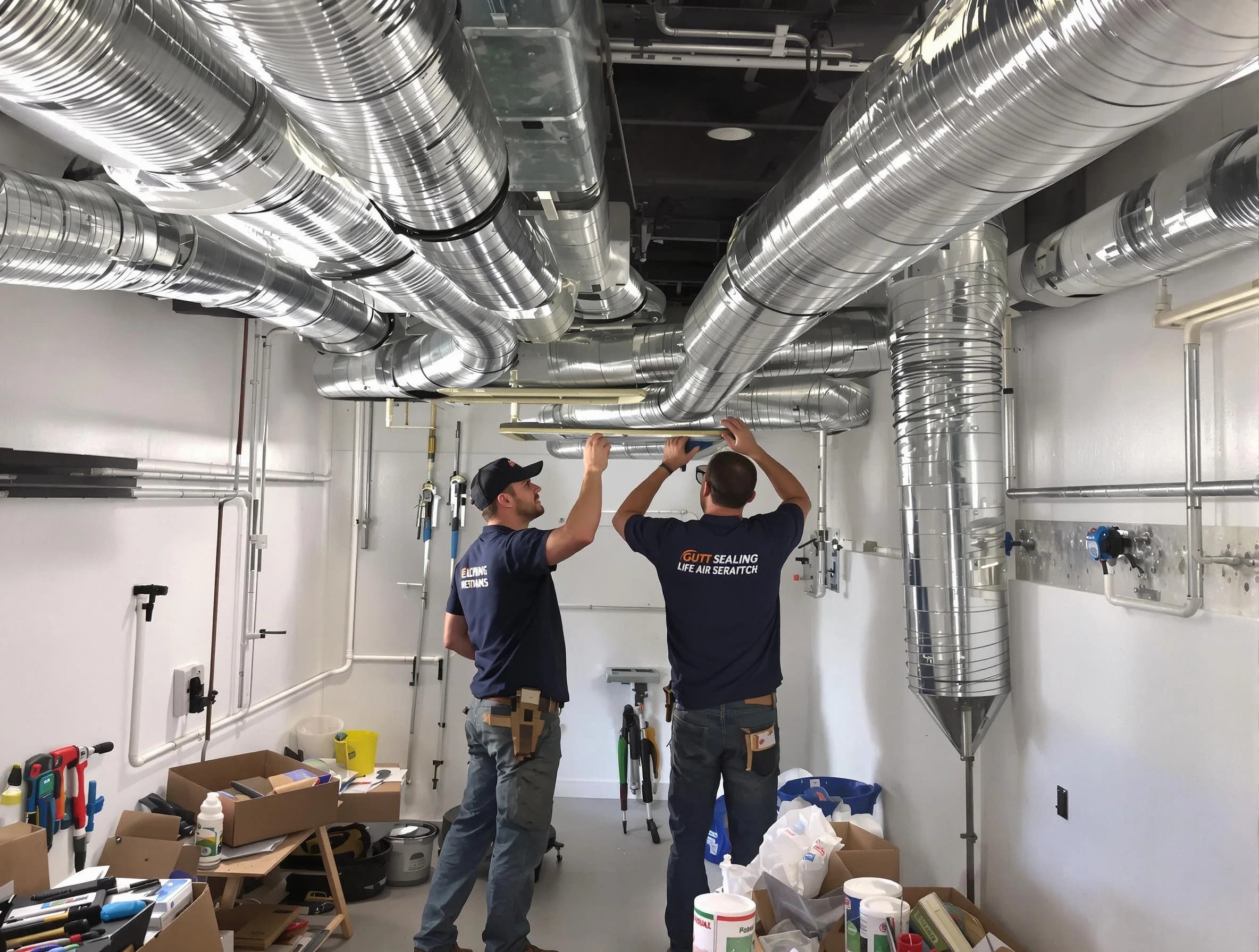 Applewood Air Duct Cleaning technician applying professional duct sealing solutions in Applewood