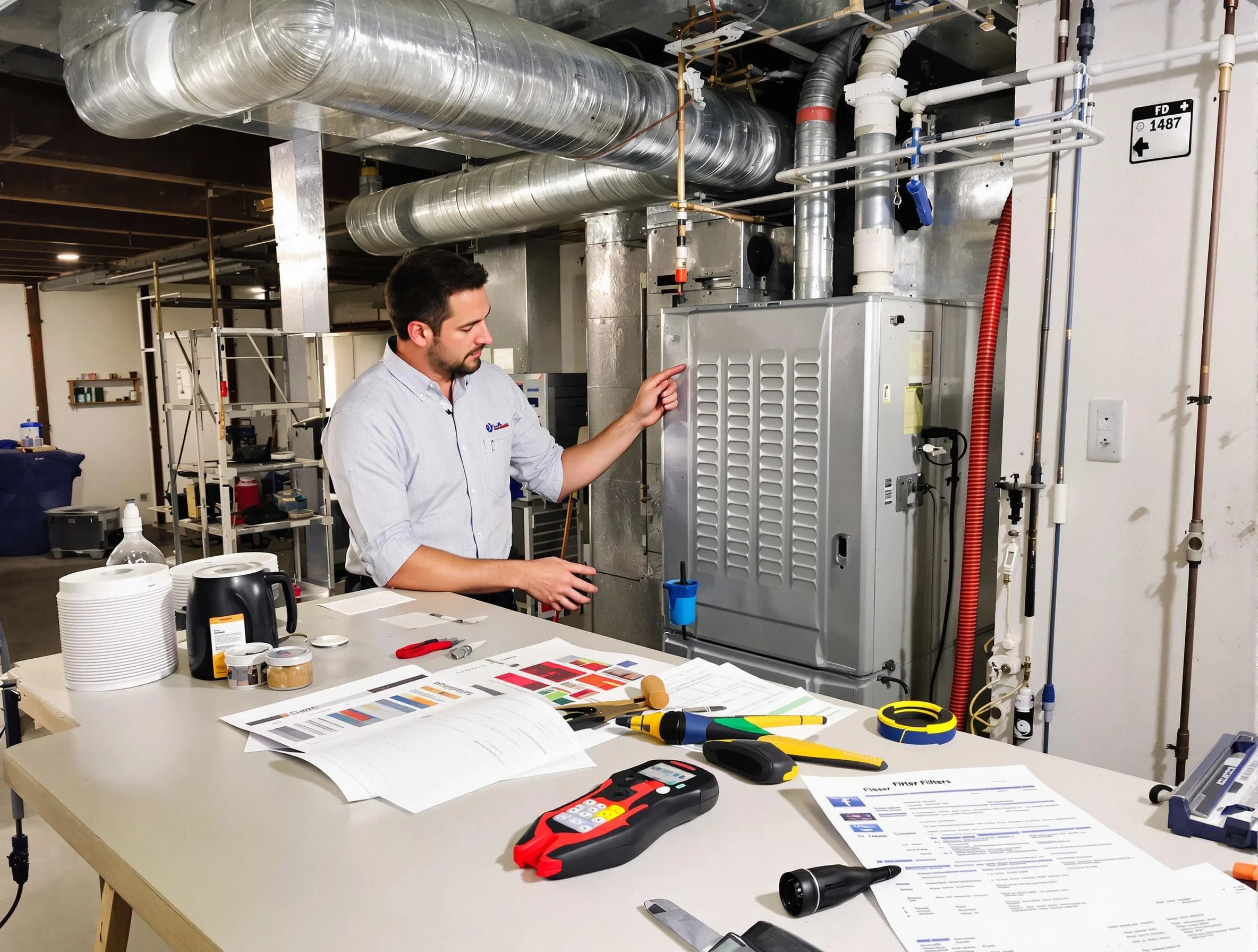 Applewood Air Duct Cleaning inspector conducting detailed filter system evaluation using professional diagnostic tools in Applewood