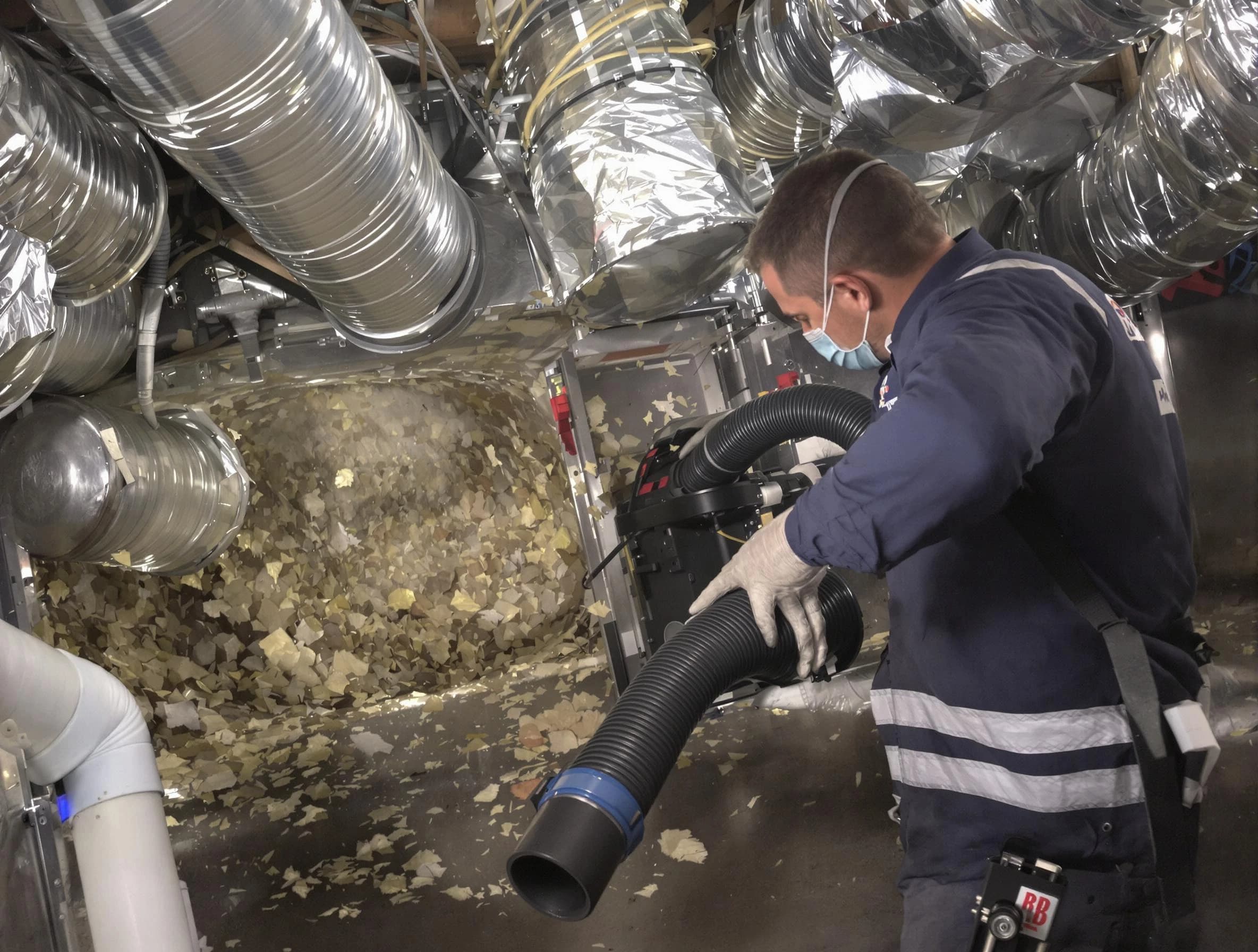 Applewood Air Duct Cleaning specialist operating negative pressure cleaning equipment for thorough duct maintenance in Applewood
