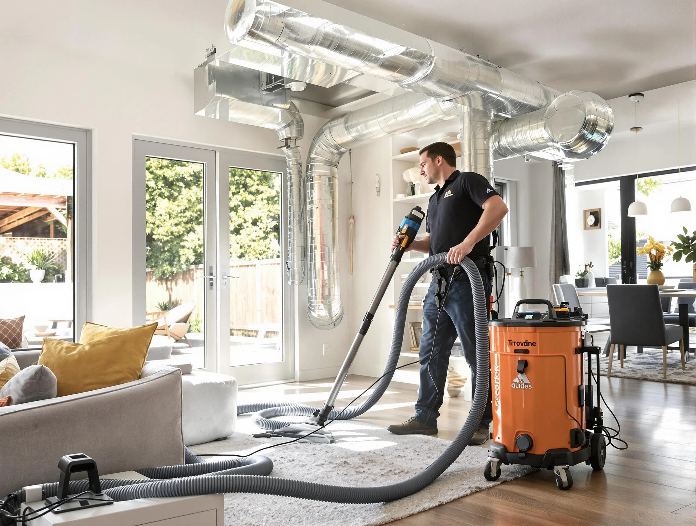 Applewood Air Duct Cleaning specialist performing thorough residential duct cleaning using advanced equipment in Applewood