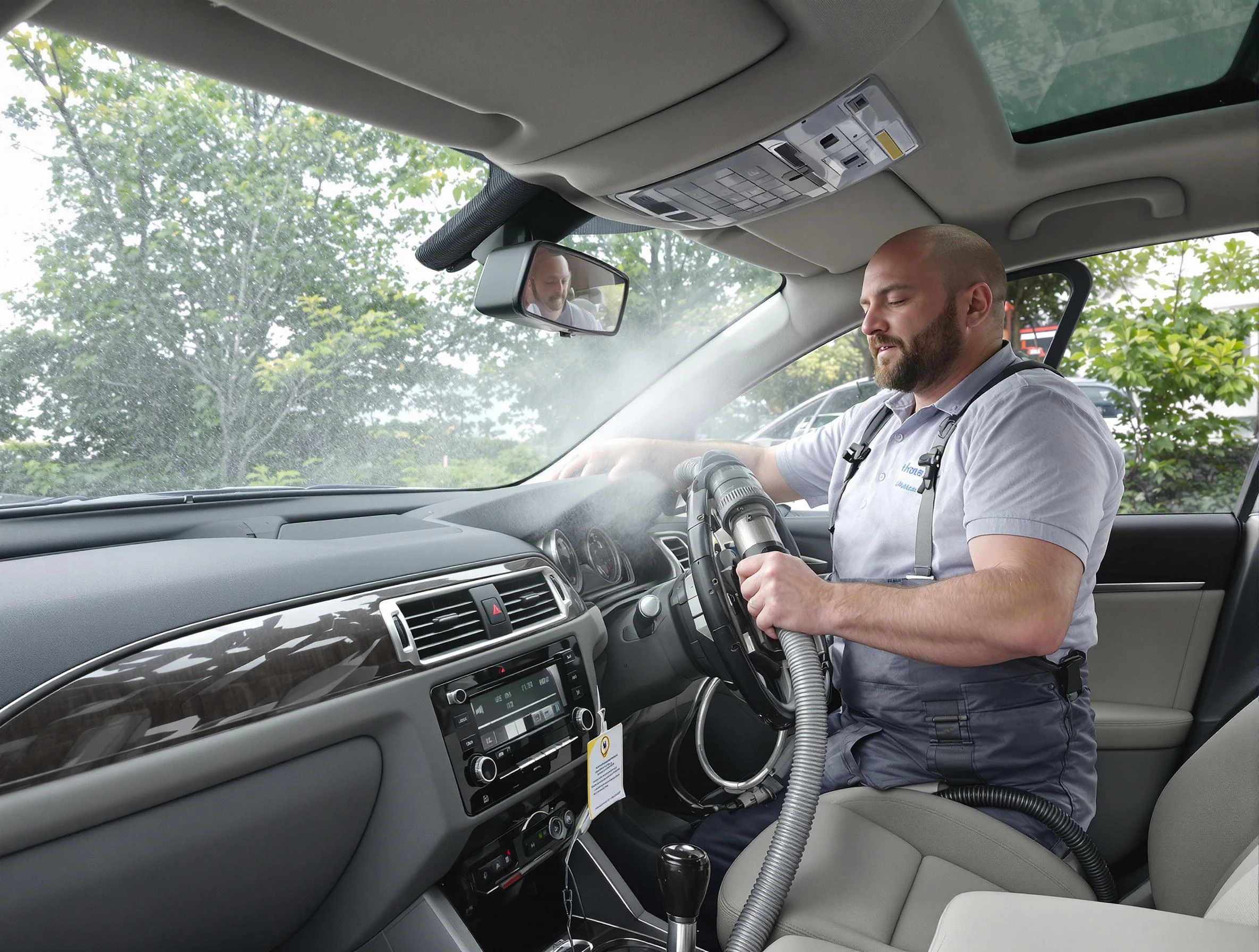 Applewood Air Duct Cleaning specialist performing professional car duct cleaning in Applewood